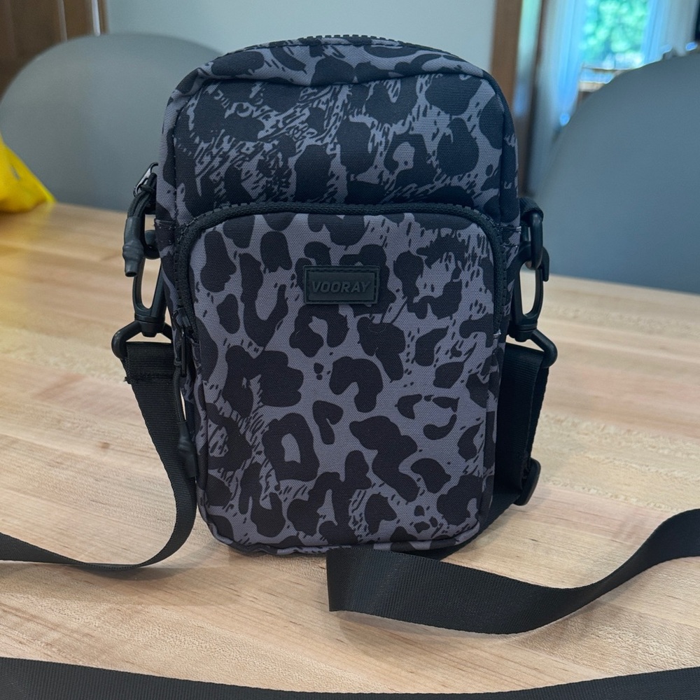 VODRAY Black Leopard Print Women's Crossbody Bag